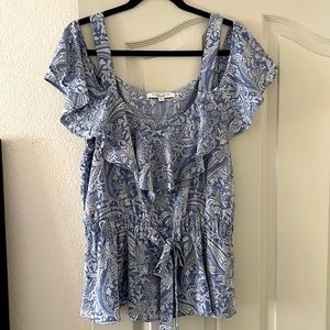 Blue peplum top